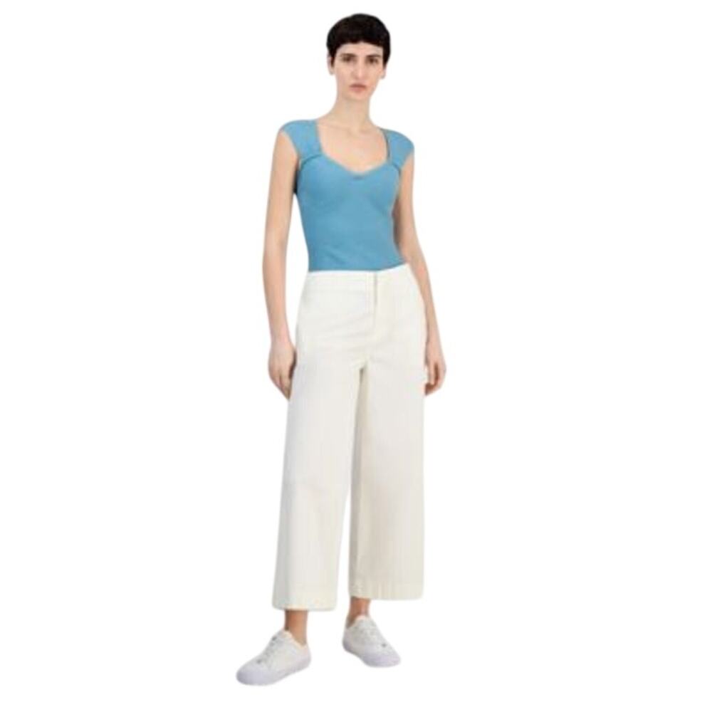 HUGO BOSS Orange Women's Relaxed-Fit Wide-Leg Pants in Soft Cream